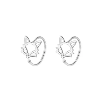 Heart Grass 999 Fine Silver Stud Earrings Women's