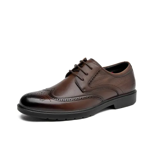 AOKANG Dress Shoes Men Low Top Black