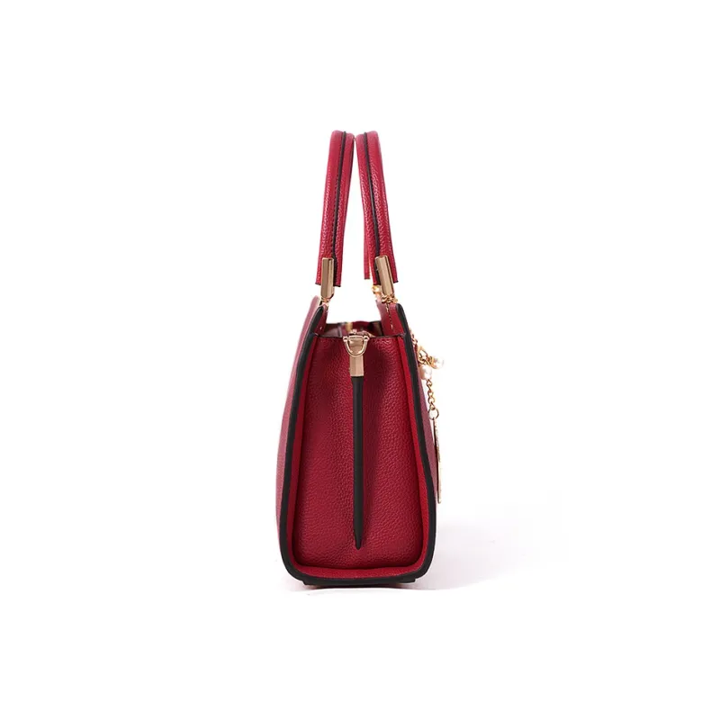 Vigno Synthetic Leather Shoulder Bag Crossbody Bag Handbag Regular Women's Red-3