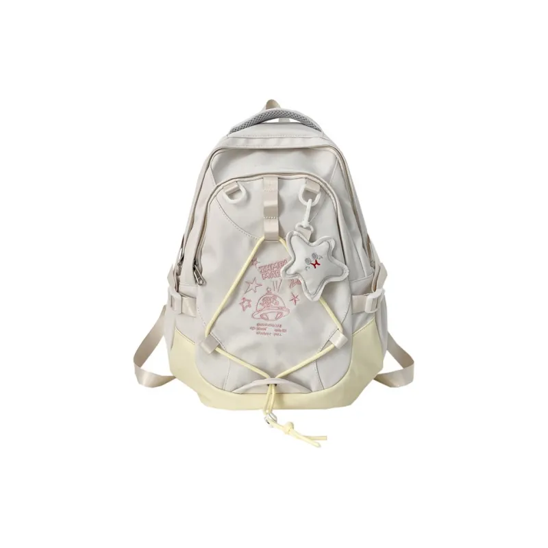 KAMLUI Nylon Fabric Backpack Unisex Multicolor-5