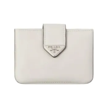 PRADA Leather Card Holder Men's White