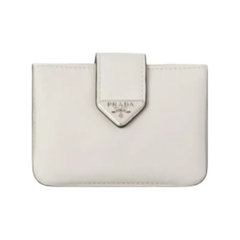 PRADA Leather Card Holder Men's White-0