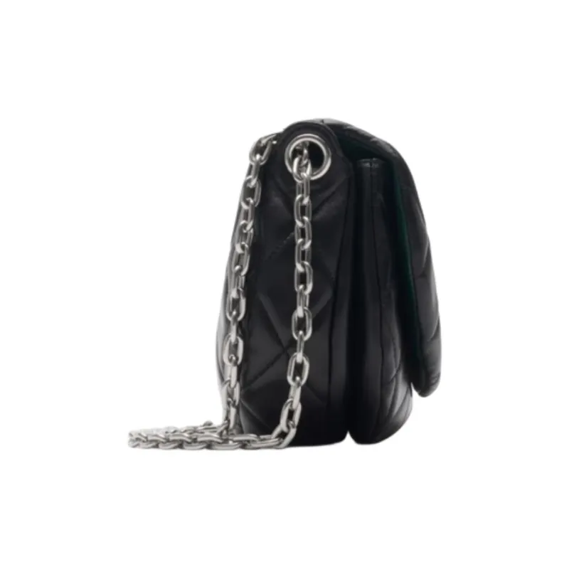 Burberry Lambskin Shoulder Bag Women's Black-1