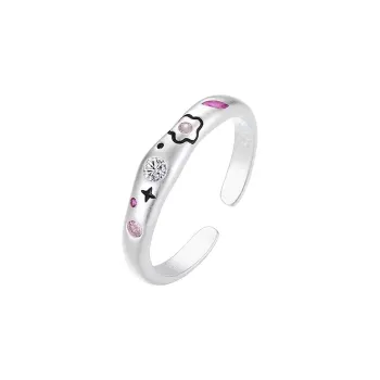 KING OF BLING 925 Sterling Silver With Zircon Rings Women's Year Of The Snake Good Luck