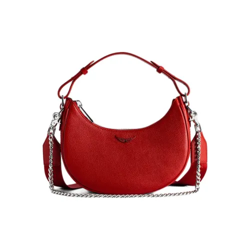 Zadig & Voltaire Leather Shoulder Bag Crossbody Bag Handbag Women's Red