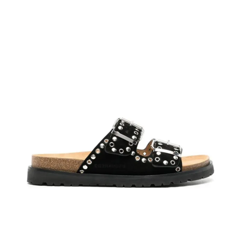 DSQUARED 2 Eyelet Detailed Double Buckle Sandals-1