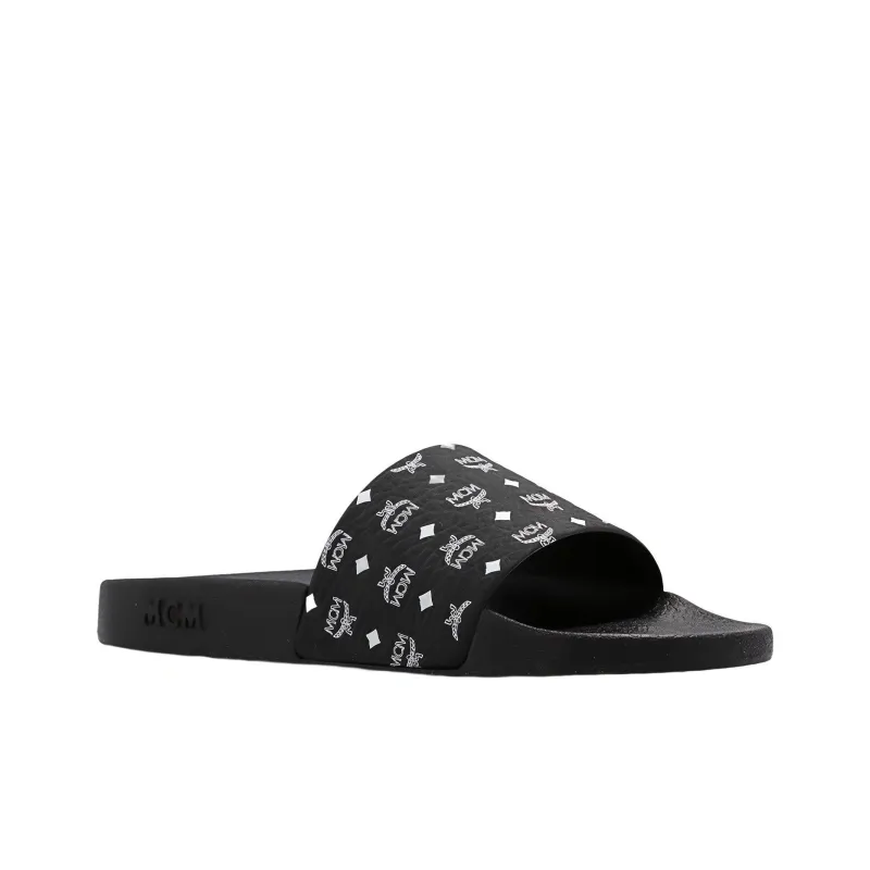 MCM Slide Slippers Women's Black-1
