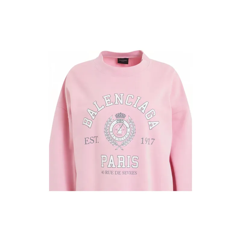 Balenciaga Regular Crewneck Sweater 'Faded Pink'-6