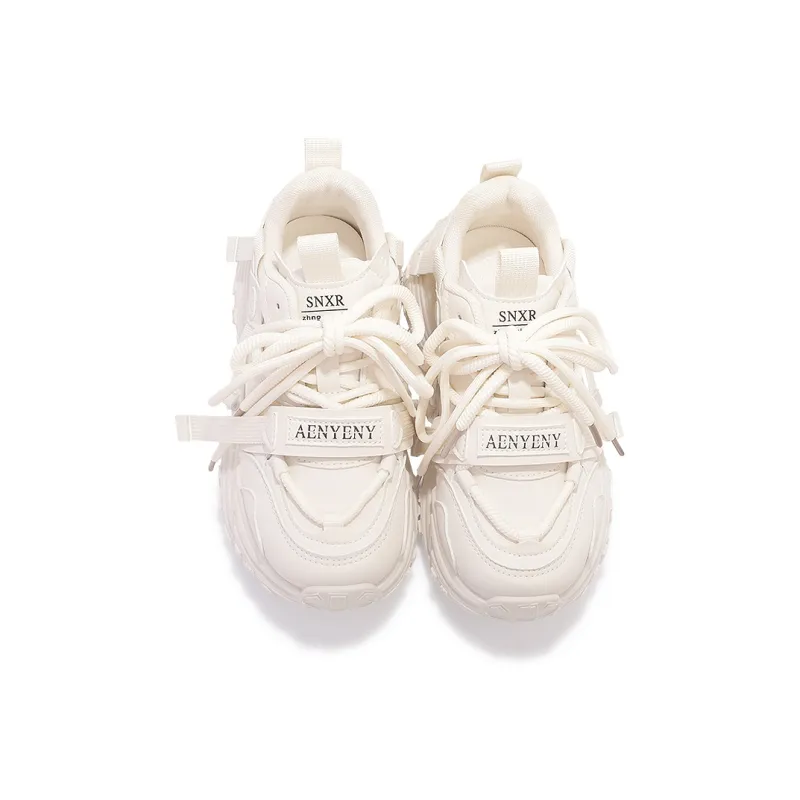 SNXR Anti-Slip Wear-Resistant Waterproof And Breathable Low-Top Chunky Sneakers Women's Beige-121