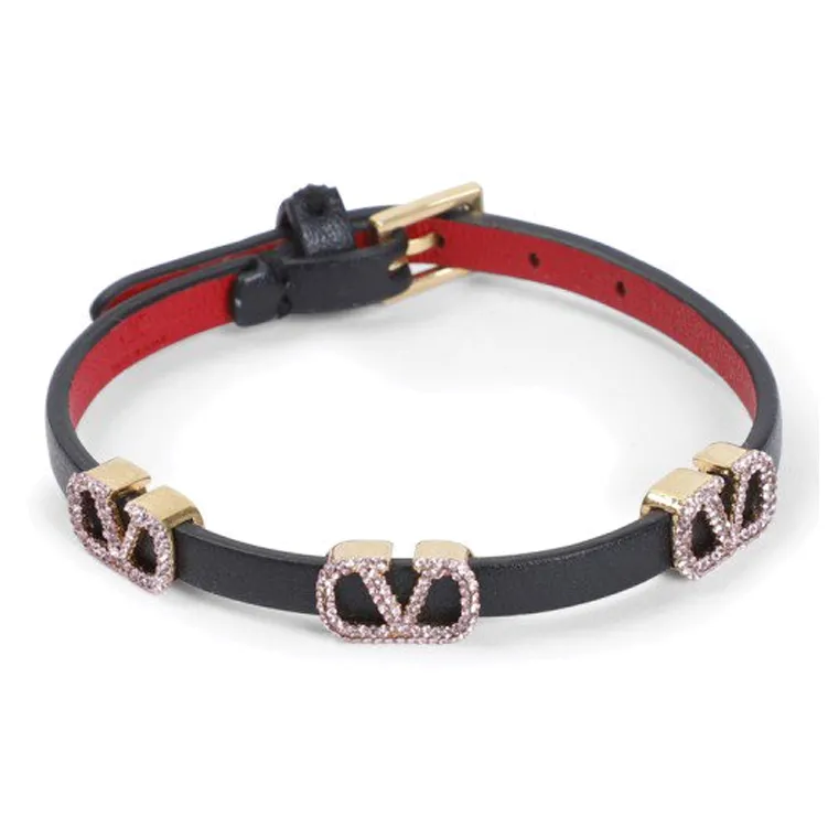 Valentino Leather Bracelets Women's Black-0