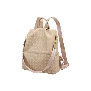 GELANDAI PVC One Shoulder Portable Backpack Women's Apricot
