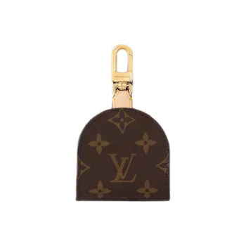 LOUIS VUITTON Cowhide Patchwork Canvas Storage Bag Accessory Women's Brown