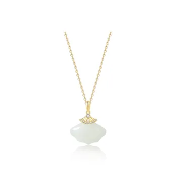 ORTAFFA Hetian Jade Necklaces Pale Greenish White Jade Women's