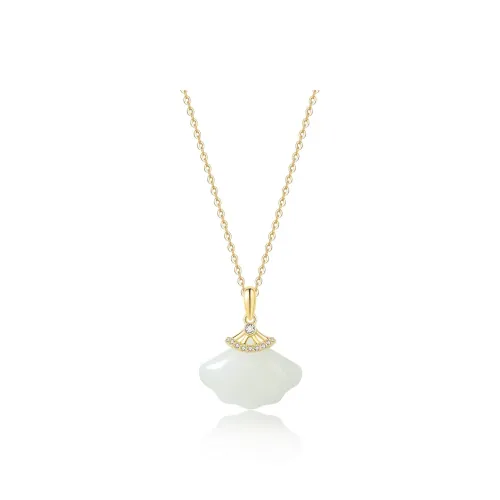 ORTAFFA Hetian Jade Necklaces Pale Greenish White Jade Women's