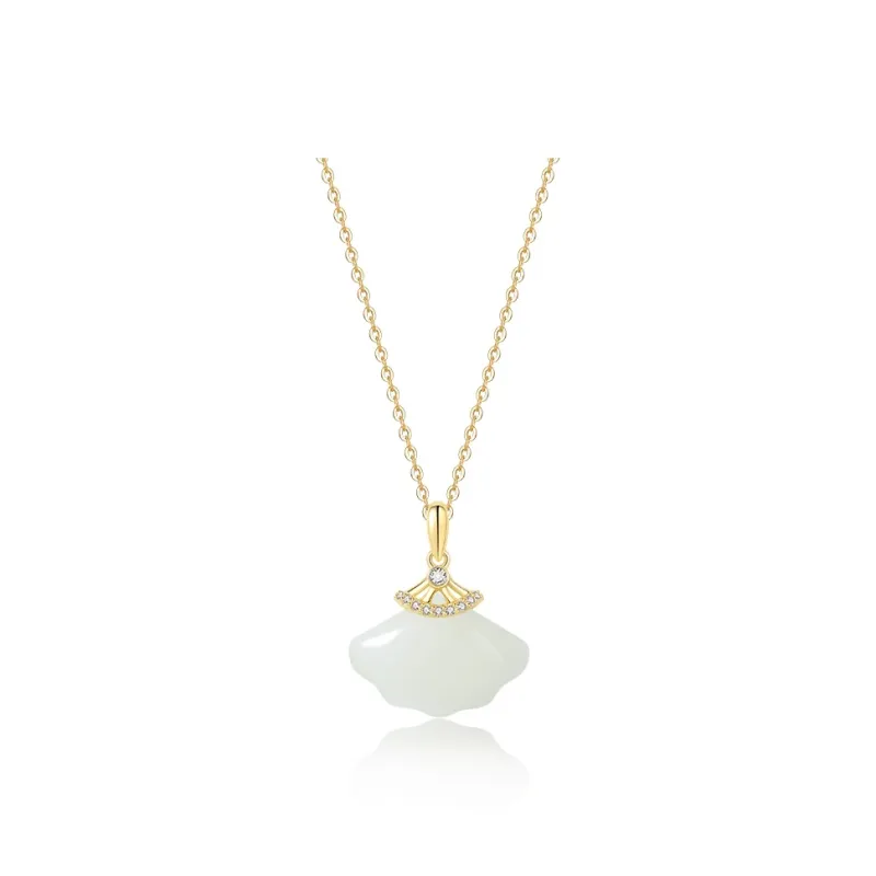 ORTAFFA Hetian Jade Necklaces Pale Greenish White Jade Women's-0