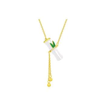 Cuiya Golden Building Chalcedony Necklaces Women's