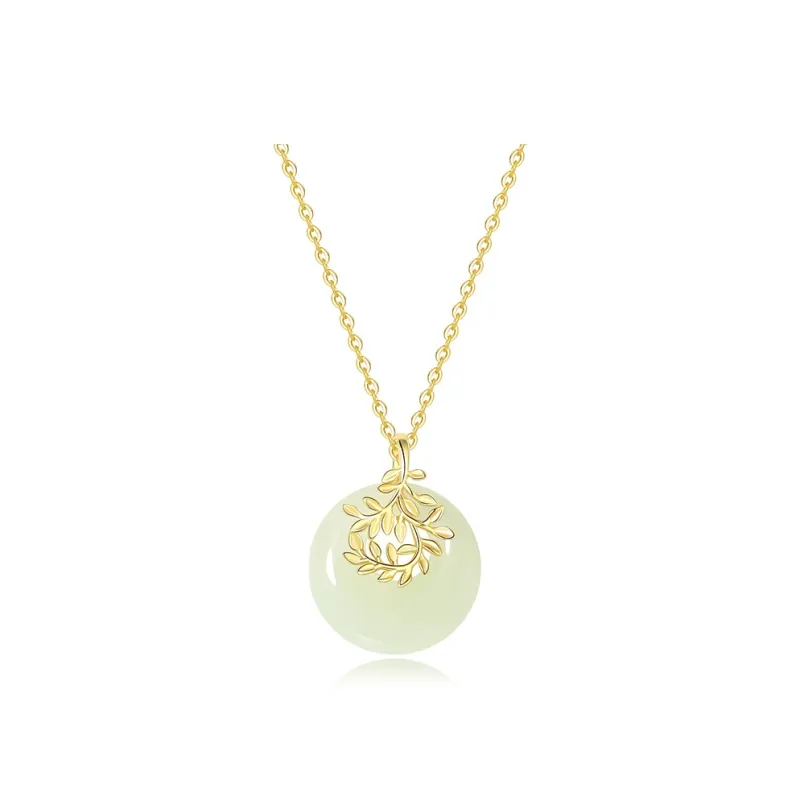 ORTAFFA Hetian Jade Necklaces Pale Greenish White Jade Women's-0
