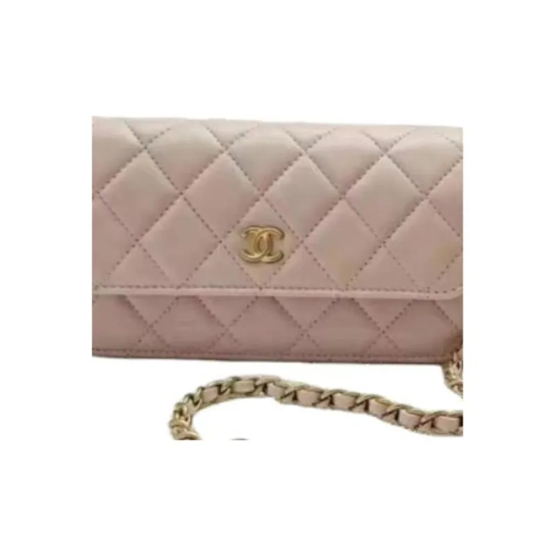 CHANEL WOC Sheepskin Shoulder Bag, Crossbody Bag Women's Pink-1