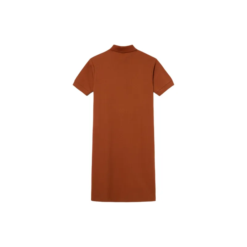 LACOSTE Short Sleeved Dresses Women's Brown-1