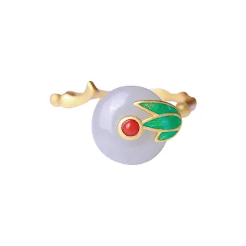 YUSHE Hetian Jade Rings White Jade Women's