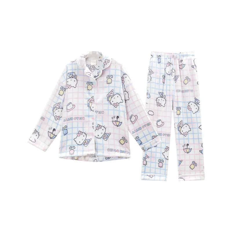 GUKOO x HelloKitty Pajama Set Women's Blue Pink-0