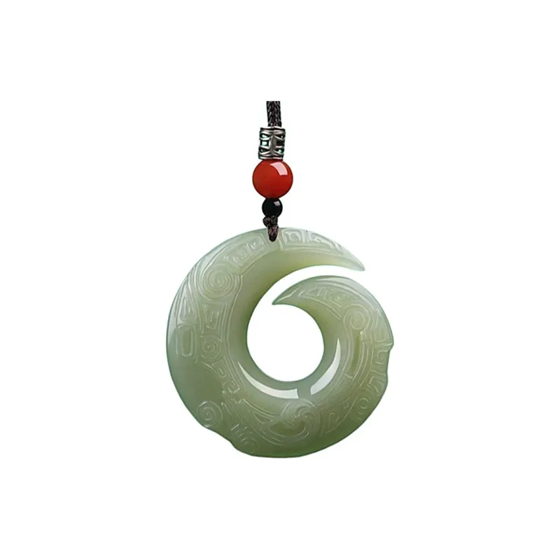 Zhen Yu Zhen Pin Hetian Jade Necklaces Green Jade Unisex-3