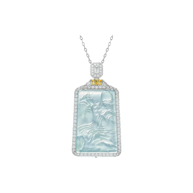 YUANYUXIANG Ice Type Jadeite Necklaces Unisex-0