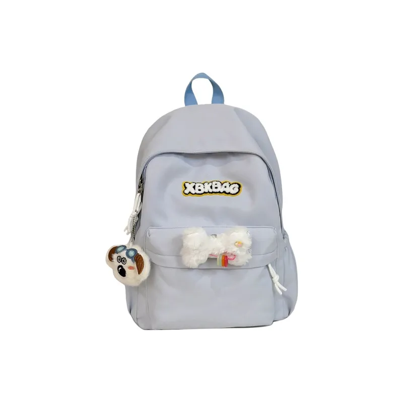 LUVISTRUE Nylon Backpack Large Size Unisex Ecru Black/Yellow/Light Green/Light Blue-14