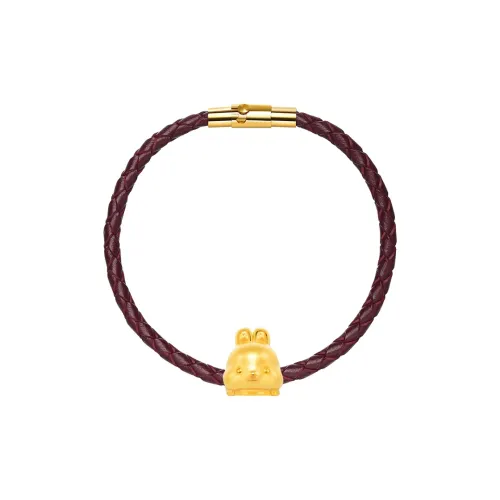 Dong Xiang Chinese Zodiac Rabbit #Good Luck Solid Gold Fixed Price Gold Bracelet Unisex