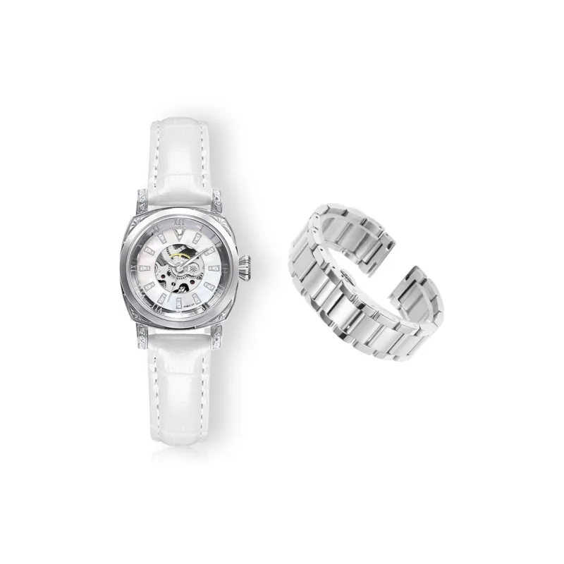 ORCO Automatic Mechanical Movement Watch Women's Watch Pink Watch Dial-4
