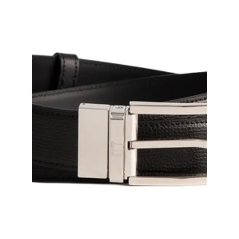 Dunhill Cowhide Split Leather Leather Belts Men's Black Width  3.2CM-1