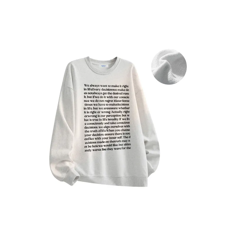 Kepu Crew Neck Thin Fleece Lined Hoodies & Sweatshirts Unisex-29