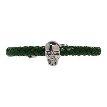 Alexander McQueen Leather Bracelets Unisex Green