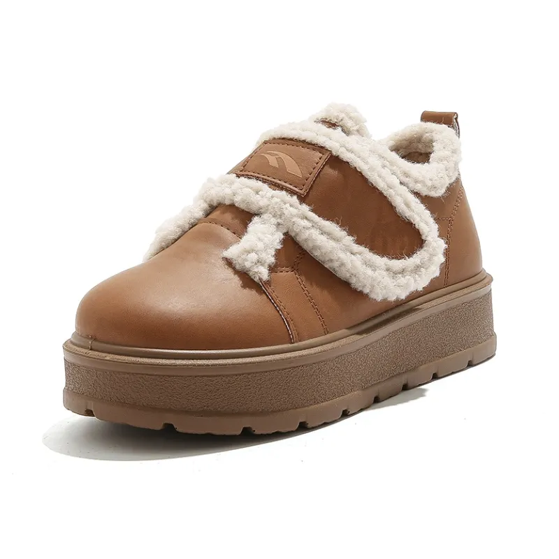 HUANQIU Slip Resistant, Abrasion Resistant, Thermal Low Top Casual Shoes Women's Brown-1
