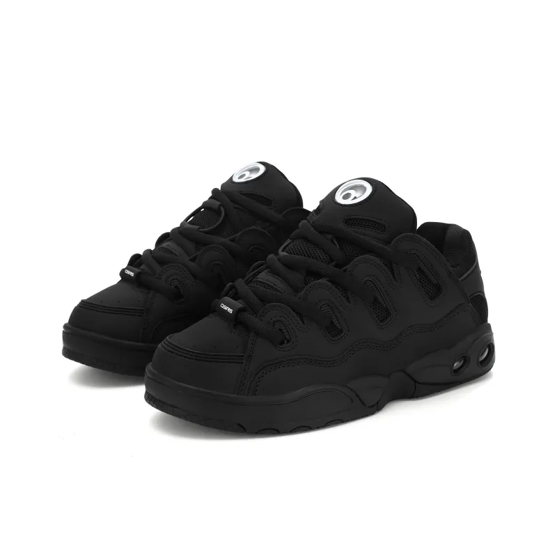 OSIRIS Cushioning Coverage Height Increasing Wear Resistant Slip Resistant Low Top Skateboard Shoes Unisex Black-2