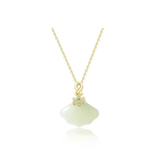 ORTAFFA Necklaces Pale Greenish White Jade Women's