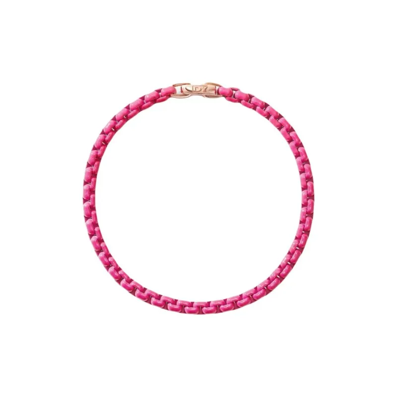David Yurman 14kt Rose Gold Dy Bel Aire Color Box Chain Bracelet 4mm-1