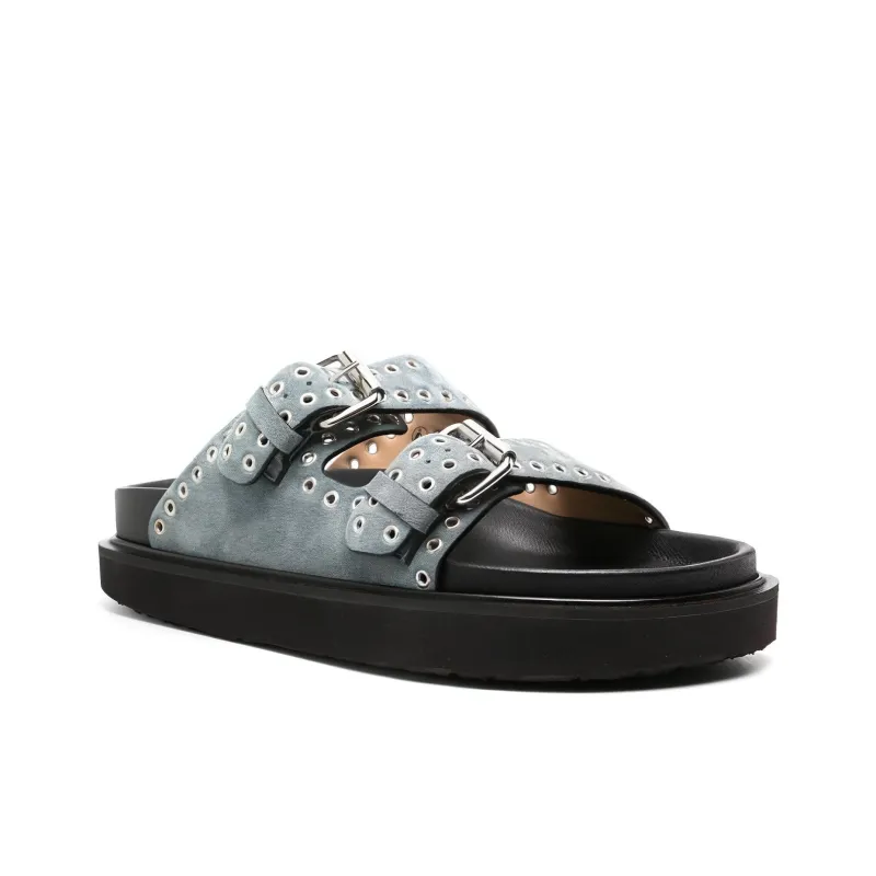 ISABEL MARANT Lennyo Buckled Suede Slides-2