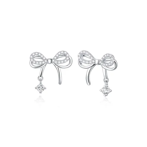 FANCI S925 Silver With Zircon Stud Earrings Women's