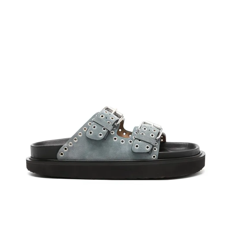 ISABEL MARANT Lennyo Buckled Suede Slides-1