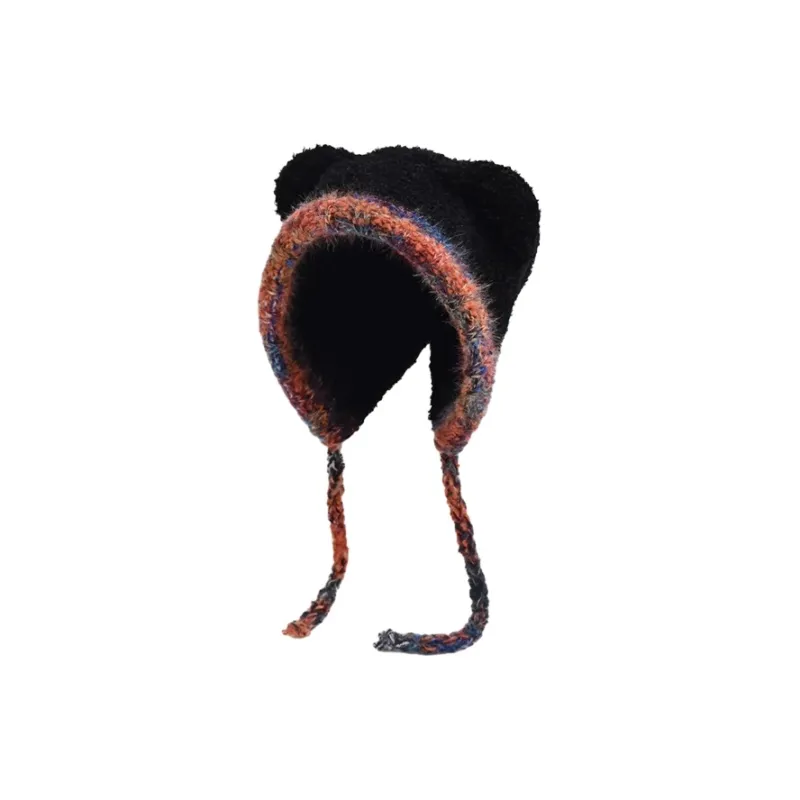 FREE RABBITⅡ Fall And Winter Warm Hand Woven Braids Headwrap Hat Unisex-3