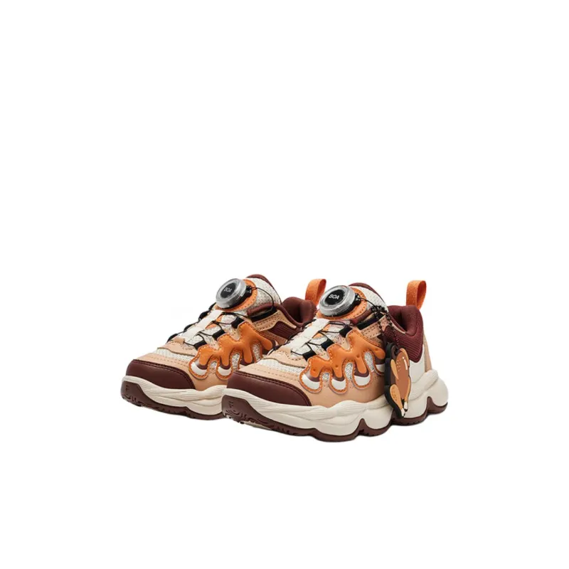 FILA KIDS BOA Anti Slip Wear Resistant Low Top Children's Basketball Shoes Tan Children Aged 3 7 Years Old-1