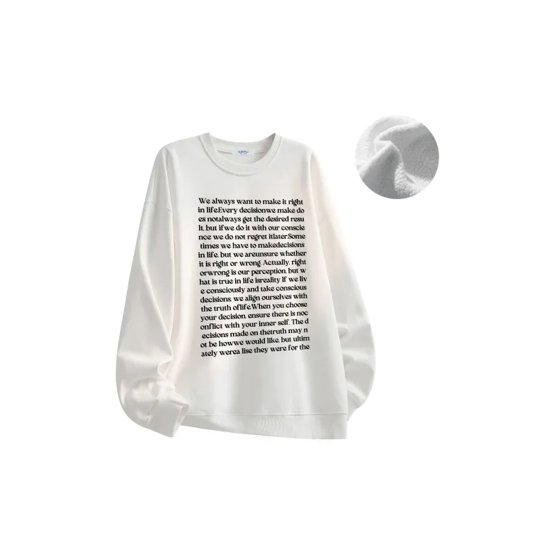 Kepu Crew Neck Thin Fleece Lined Hoodies & Sweatshirts Unisex-20