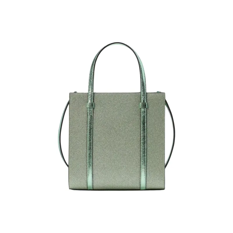 Kate Spade Shimmery Fabric Tote Bag, Shopping Bag, Shoulder Bag, Crossbody Bag, Handbag Small Size Women's Ocean Blue-2