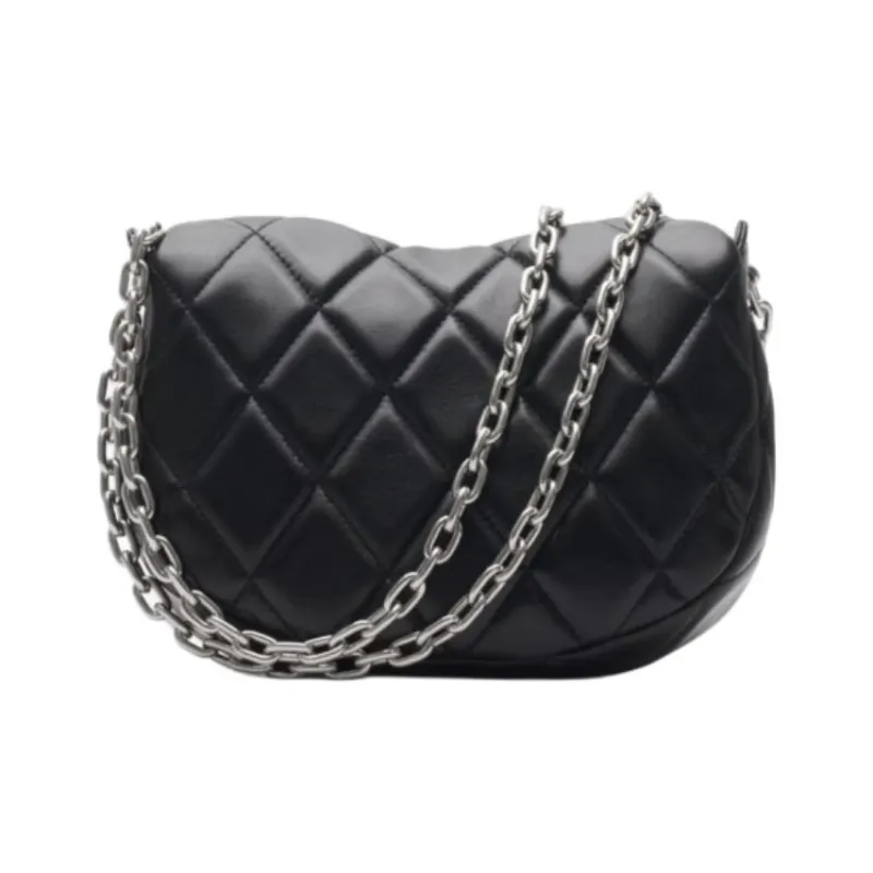 Burberry Lambskin Shoulder Bag Women's Black-2