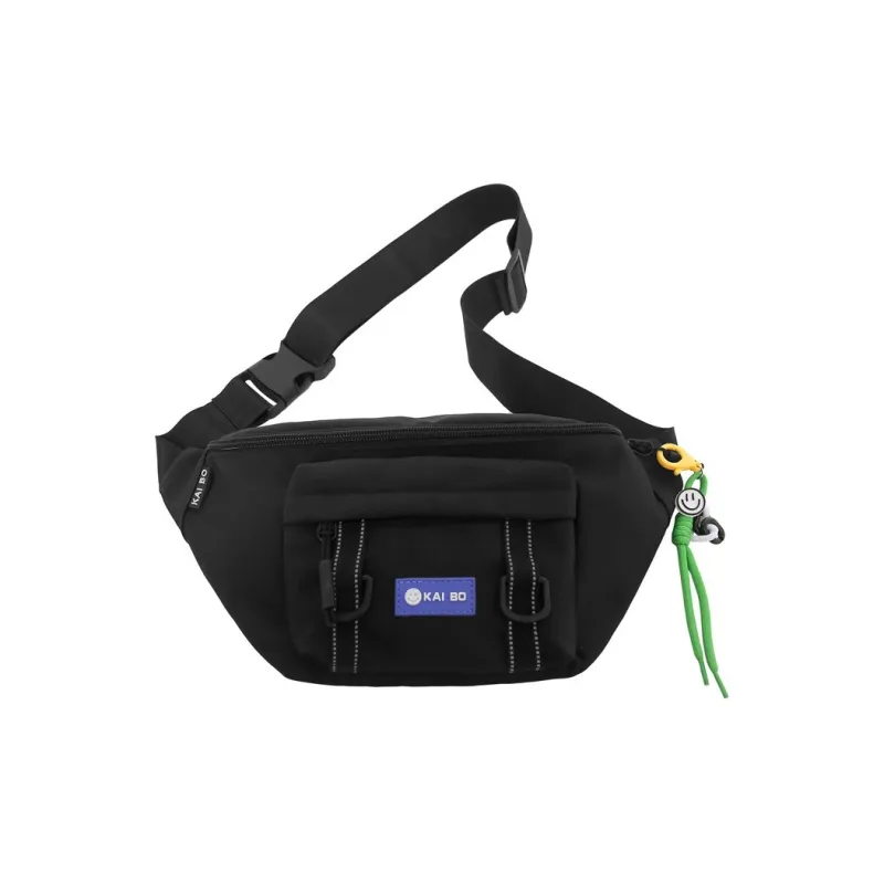 LUVISTRUE Nylon Crossbody Fanny Pack Unisex Ecru/Black/Blue-4