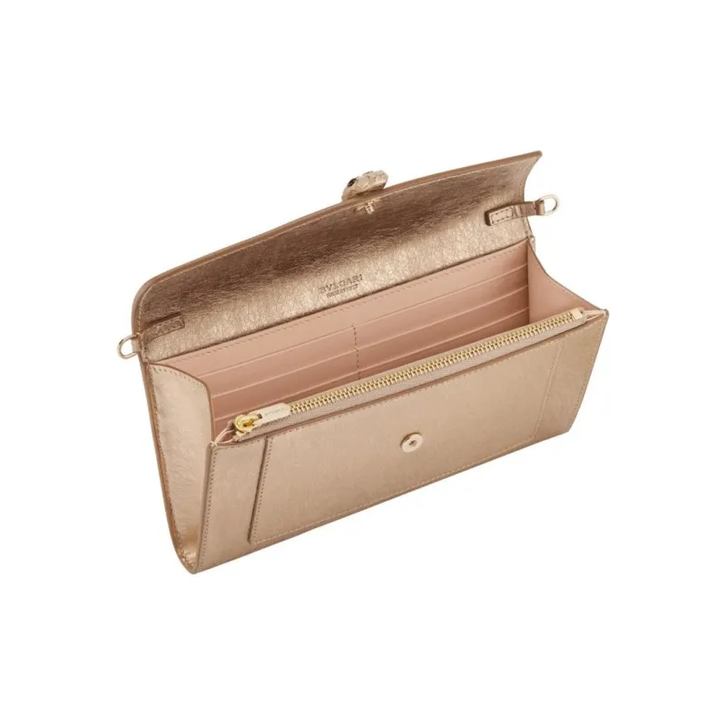 BVLGARI Serpenti Forever Calfskin Wallet Women's Light Gold-2