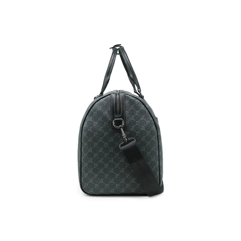 PIERRE CARDIN PVC One Shoulder Crossbody Bag, Travel Bag Men's Black Gray-2