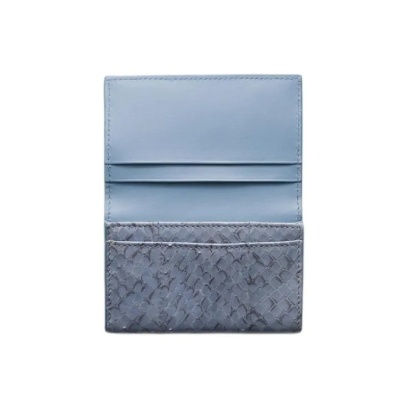 PRADA Leather Card Holder Women's Light Purple Blue-2