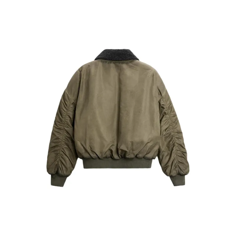 ZARA Puffer Jackets Men Green-1
